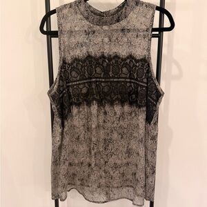 Maurices Black and Gray Lace Muscle Tee